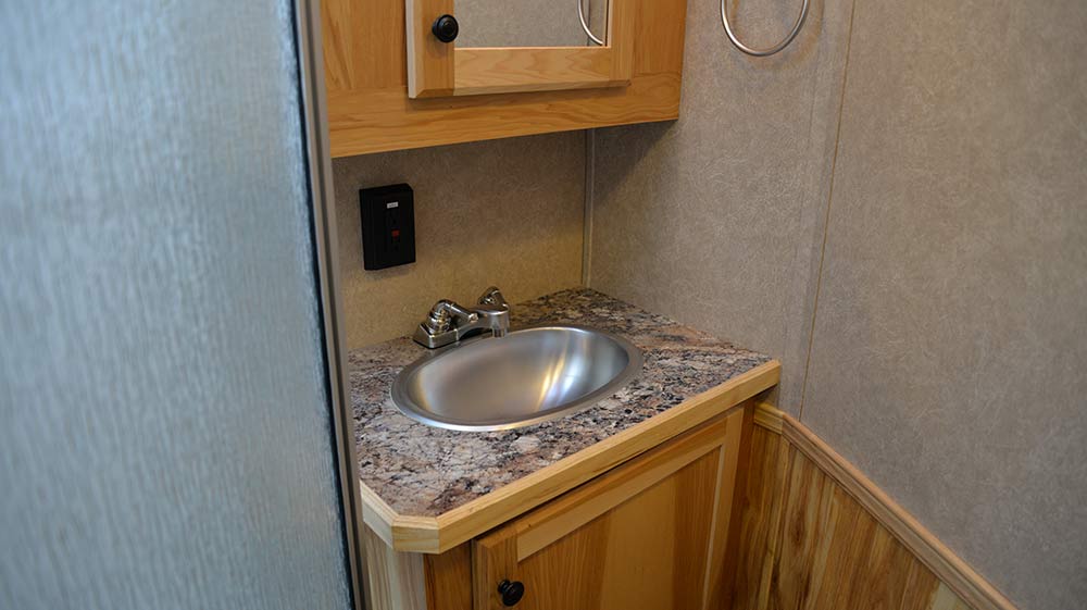 Bathroom in C8X15BB Charger Edition Horse Trailer | Lakota Trailers