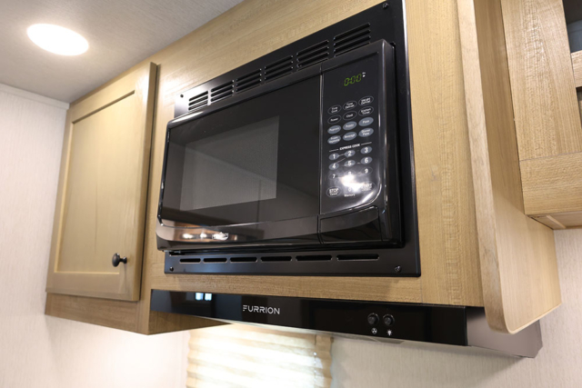 Microwave in Kitchen Area in AC8X9SR Colt Edition Horse Trailer | Lakota Trailers