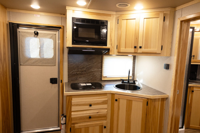 Kitchen Area in C8X11RK Charger Edition Horse Trailer | Lakota Trailers