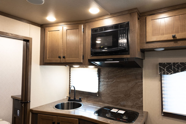 Kitchen Area in C8X11SR Charger Edition Horse Trailer | Lakota Trailers
