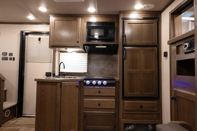 Kitchen Area in C8X13SR Charger Edition Horse Trailer | Lakota Trailers