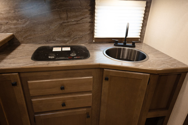 Kitchen Area in C8X15SRB Charger Edition Horse Trailer | Lakota Trailers
