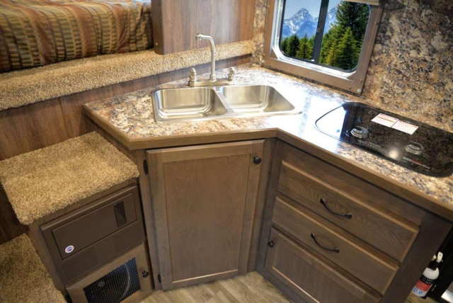 Kitchen Area in LE8X11FK Charger Edition Livestock Trailer | Lakota Trailers