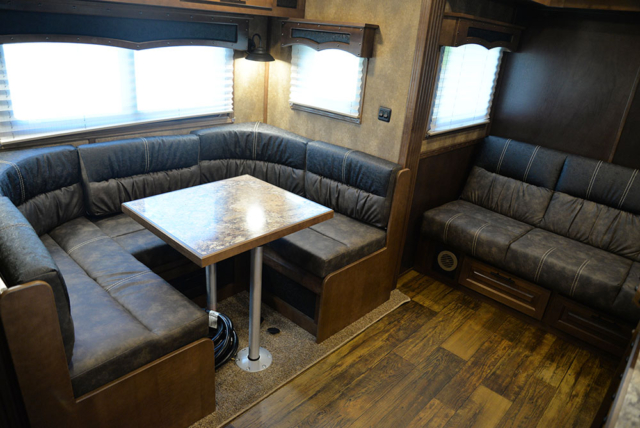 Dinette and Sofa in BLE8X19BBSRB Bighorn Edition Livestock Trailer | Lakota Trailers