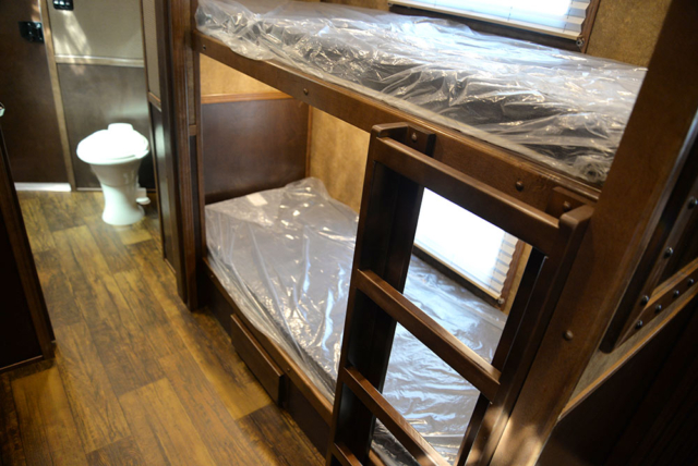 Bunk Beds in Living Quarters in BLE8X19BBSRB Bighorn Edition Livestock Trailer | Lakota Trailers