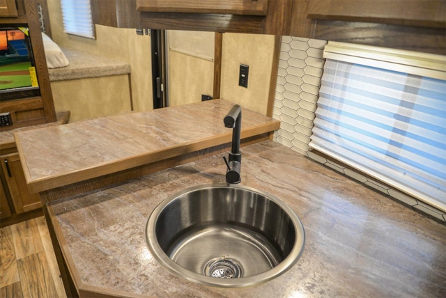 Sink in Kitchen in IN8X18CE Infinity Edition Horse Trailer | Lakota Trailers