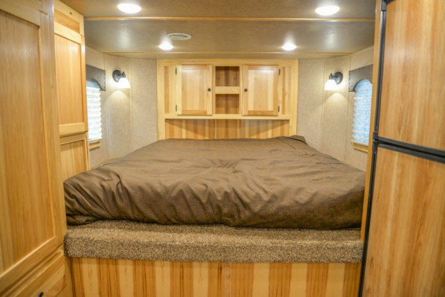 Bed in Gooseneck in CTH8X11 Charger Edition Toy Hauler | Lakota Trailers