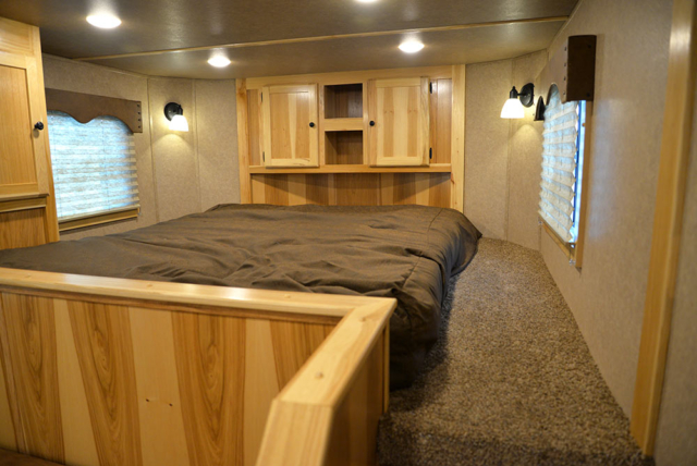 Bed in Gooseneck in CTH8X13SR Charger Edition Toy Hauler | Lakota Trailers