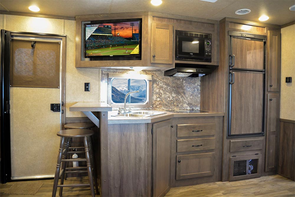 Kitchen Area in C8X17SRB Charger Edition Horse Trailer | Lakota Trailers