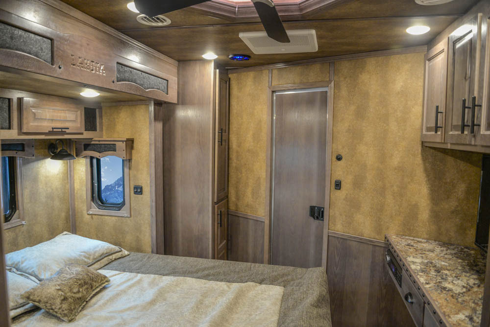 Bedroom in Living Quarters in BH8X23T2S Bighorn Edition Horse Trailer | Lakota Trailers