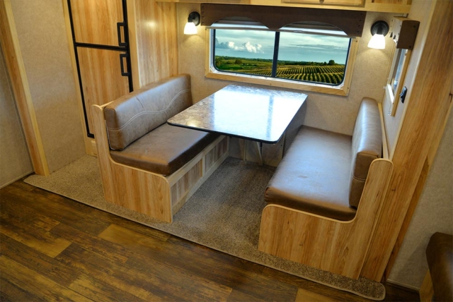 Dinette in C8X15SR Charger Edition Horse Trailer | Lakota Trailers