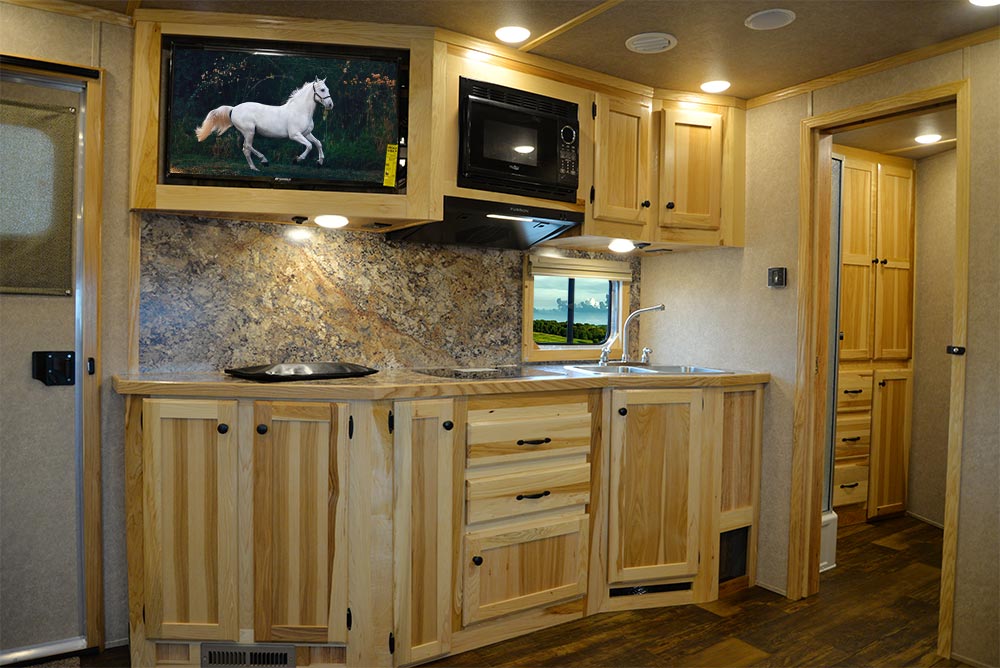 Kitchen Area in C8X15SR Charger Edition Horse Trailer | Lakota Trailers