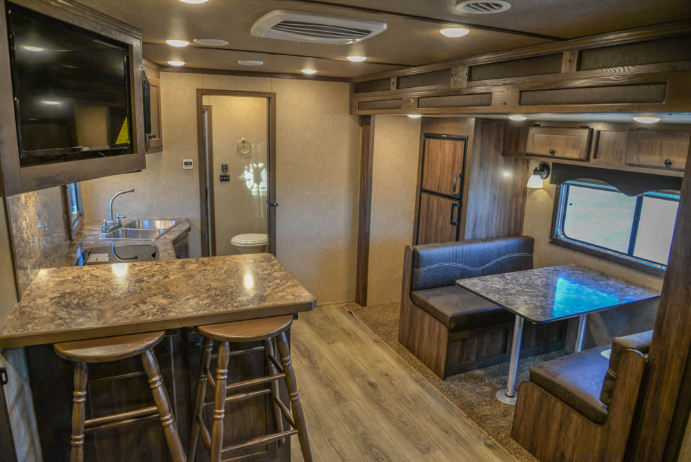 Living Quarters in CTH8X15SRB Charger Edition Toy Hauler Trailer | Lakota Trailers