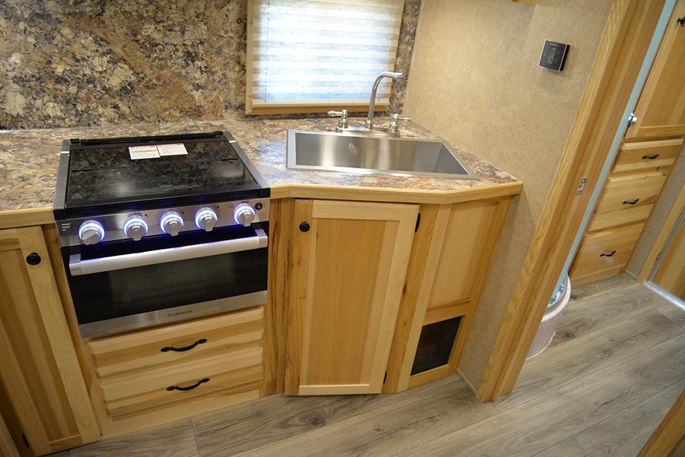 Kitchen Area in CTH8X15SRB Charger Edition Toy Hauler | Lakota Trailers