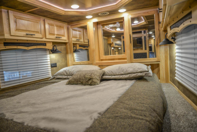 Bed in Gooseneck in BH8X17CE2S Bighorn Edition Horse Trailer | Lakota Trailers