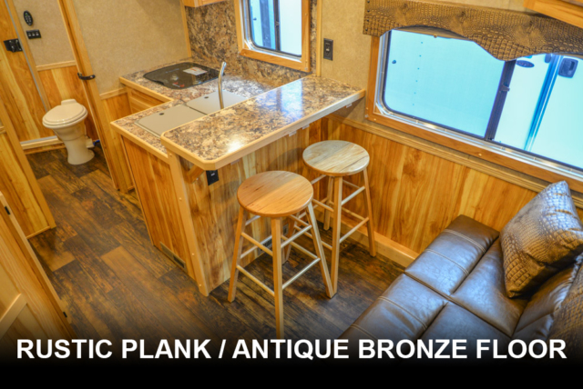 Rustic Plank / Antique Bronze Floor | Charger Floor Options