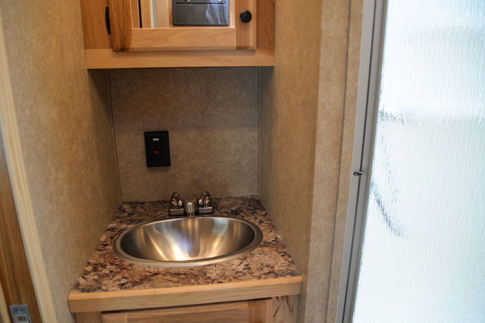 Bathroom Sink in a CX7 Charger Edition Horse Trailer | Lakota Trailers