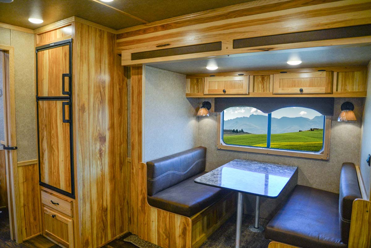 Dinette in LE8X15 Charger Edition Livestock Trailer | Lakota Trailers