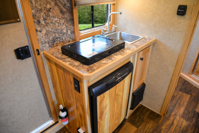 Kitchen in a Charger Bumper Pull C8XHSLBP12SE | Lakota Trailers