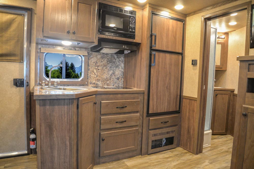 Kitchen in C8X13SR Charger Edition Horse Trailer | Lakota Trailers