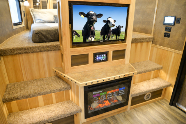 Entertainment System in a BLE8X18CE Bighorn Edition Livestock Trailer | Lakota Trailers