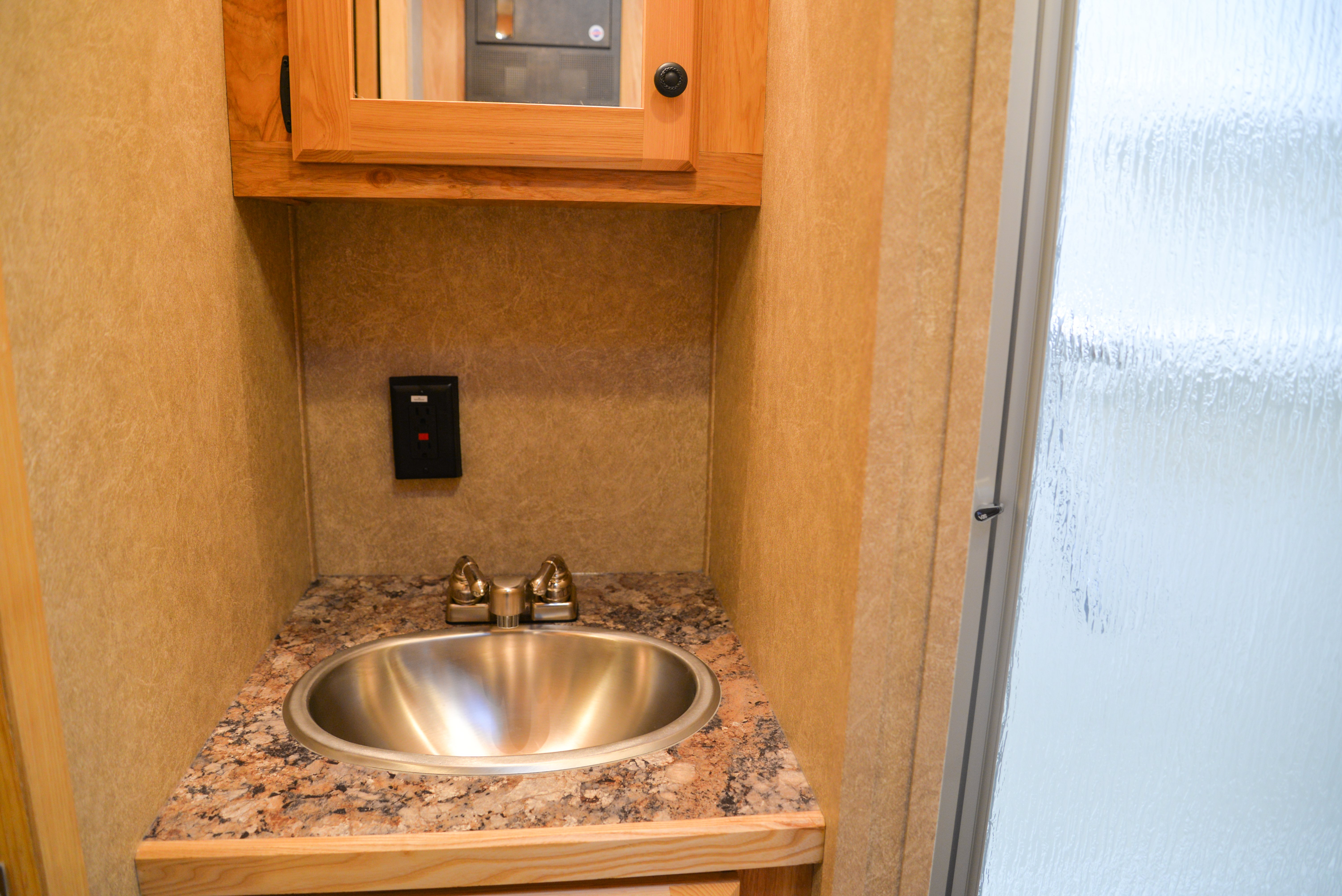 Bathroom in a CX9 Charger Edition Horse Trailer | Lakota Trailers