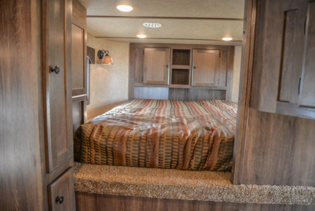 Bed in Gooseneck in LE8X16BB Charger Edition Livestock Trailer | Lakota Trailers