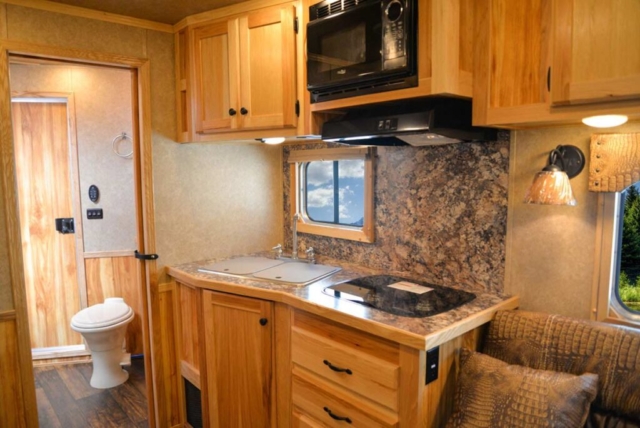 Kitchen in C8X13.5 Charger Edition Horse Trailer | Lakota Trailers