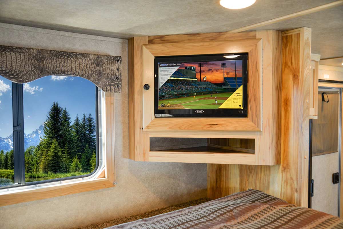 TV in Gooseneck in C8X13.5 Charger Edition Horse Trailer | Lakota Trailers