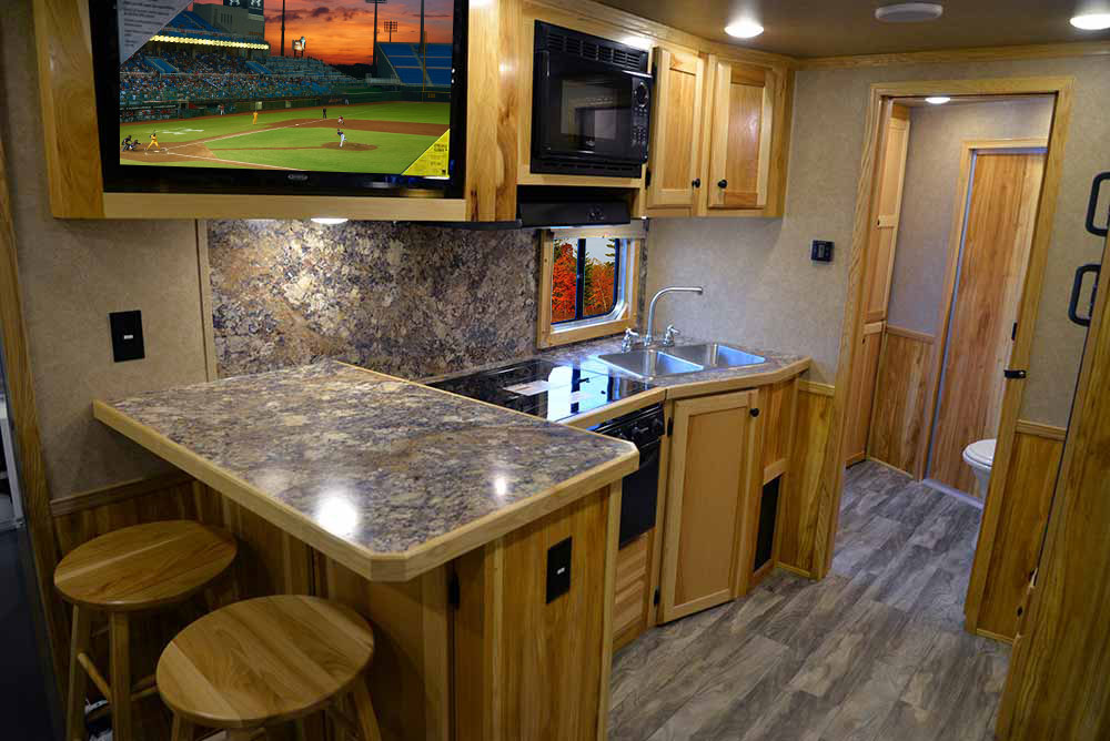 Kitchen Area in C8X15SRB Charger Edition Horse Trailer | Lakota Trailers