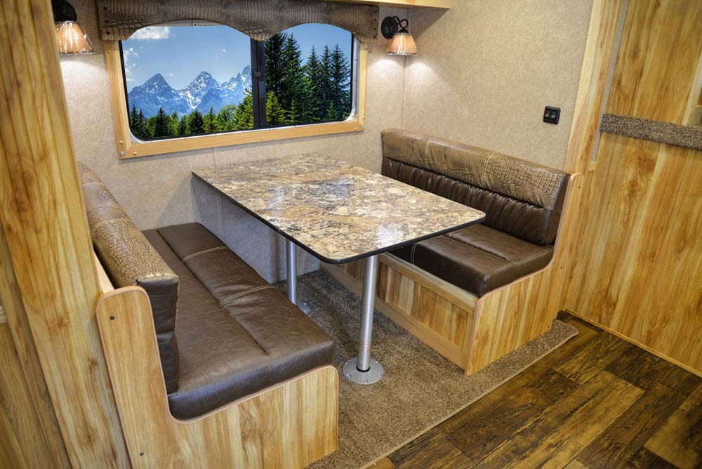 Dinette in C8X9 Charger Edition Horse Trailer | Lakota Trailers