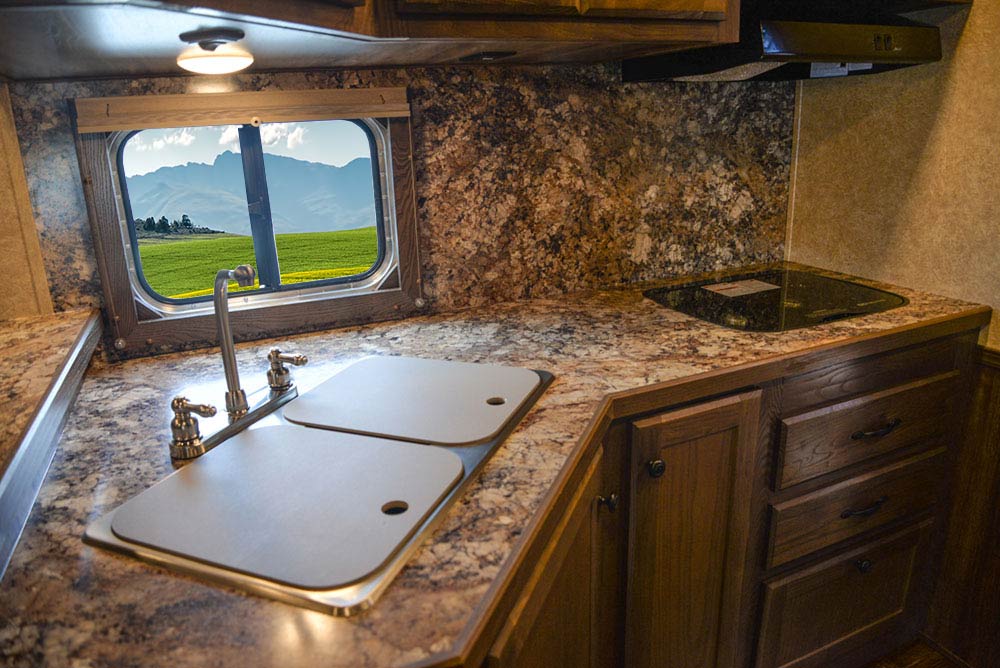 Kitchen Area in C8X13RKB Charger Edition Horse Trailer | Lakota Trailers