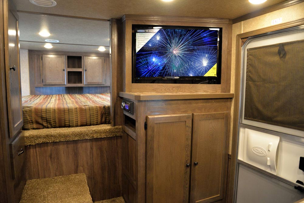 Entertainment System in C8X13RKB Charger Edition Horse Trailer | Lakota Trailers
